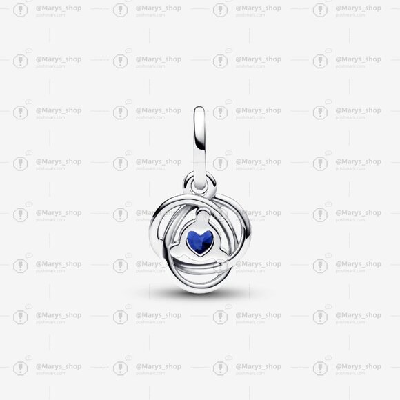 Pandora Blue Eternity Circle Dangle Charm - Picture 2 of 6